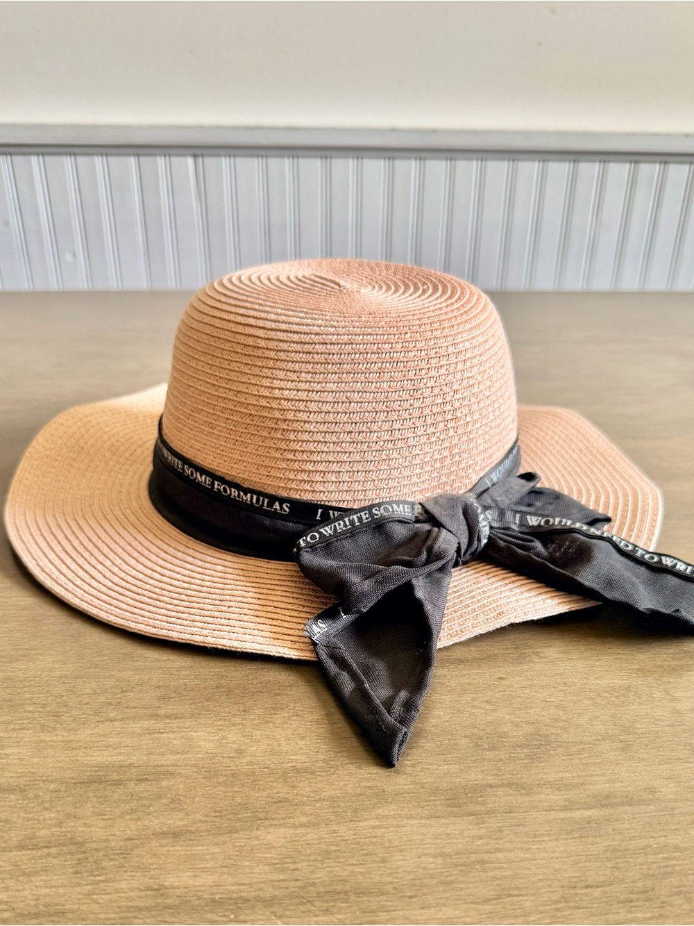 Miniso “Brand New” Peach Wide-Brim Straw Hat